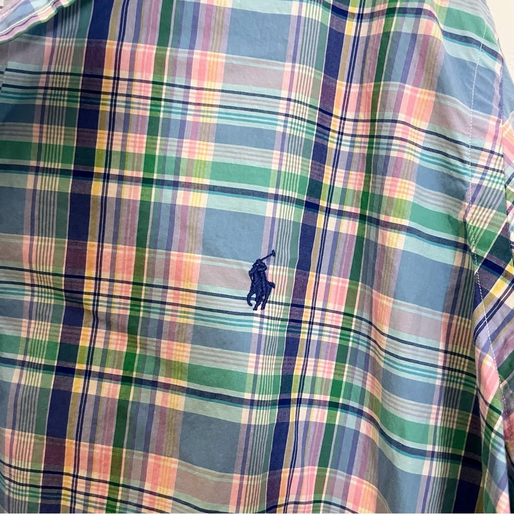 Polo Ralph Lauren Mens 2XB Multi-Color Checkered Long Sleeve Button Down Shirt